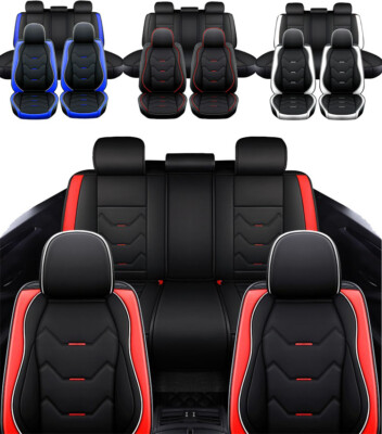 For INFINITI Car Seat Covers Premium Leather Full Set 5-Seat Front Rear Cushion