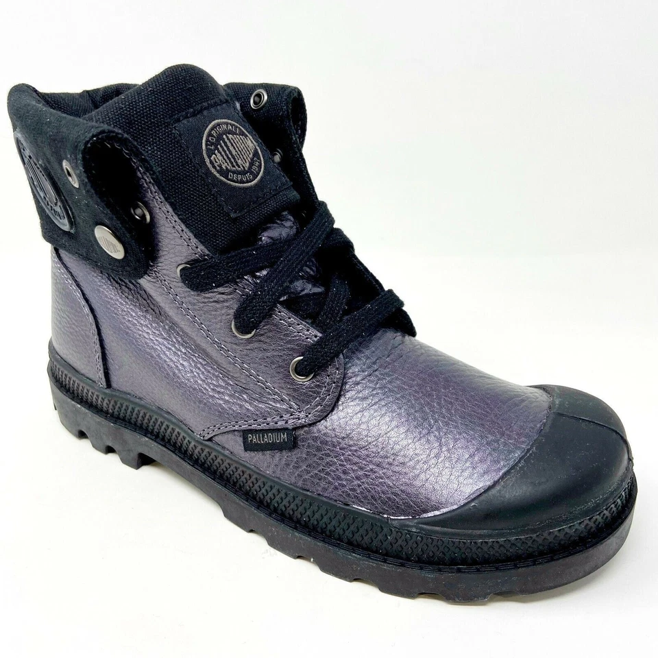 Botas de Combate Palladium Baggy ML Cremallera Grafito Negras Niños Cuero 53456 063 Foto 2 de 4