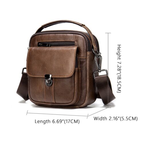 Bolso bandolera de cuero para hombre Bolso de hombro vintage Messenger Bag - Imagen 9 de 22