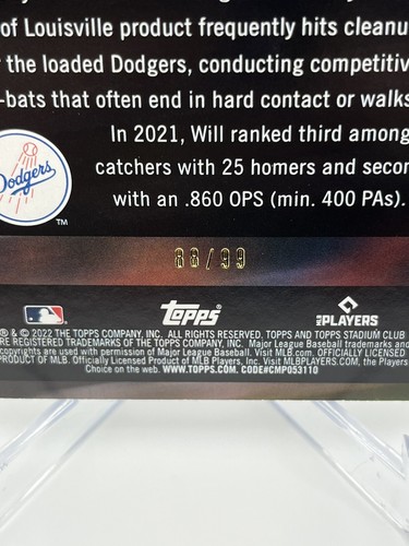 2022 Topps Stadium Club Team of the Future Black /99 Will Smith #TOF-2 - Picture 7 of 7