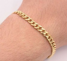 Genuine 18K Yellow Gold Filled 8inch 5.6mm Cuban Curb Link Chain Bracelet K819 B