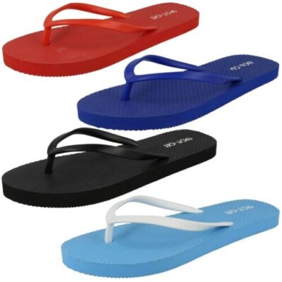 Women's Spot On Toe Post Flip Flops Sandals F0R766