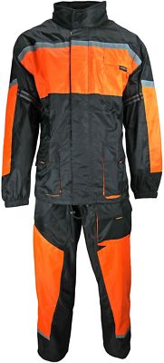 Motorrad Regenkombi Regenhose Regenjacke schwarz neon orange Gr. 5XL
