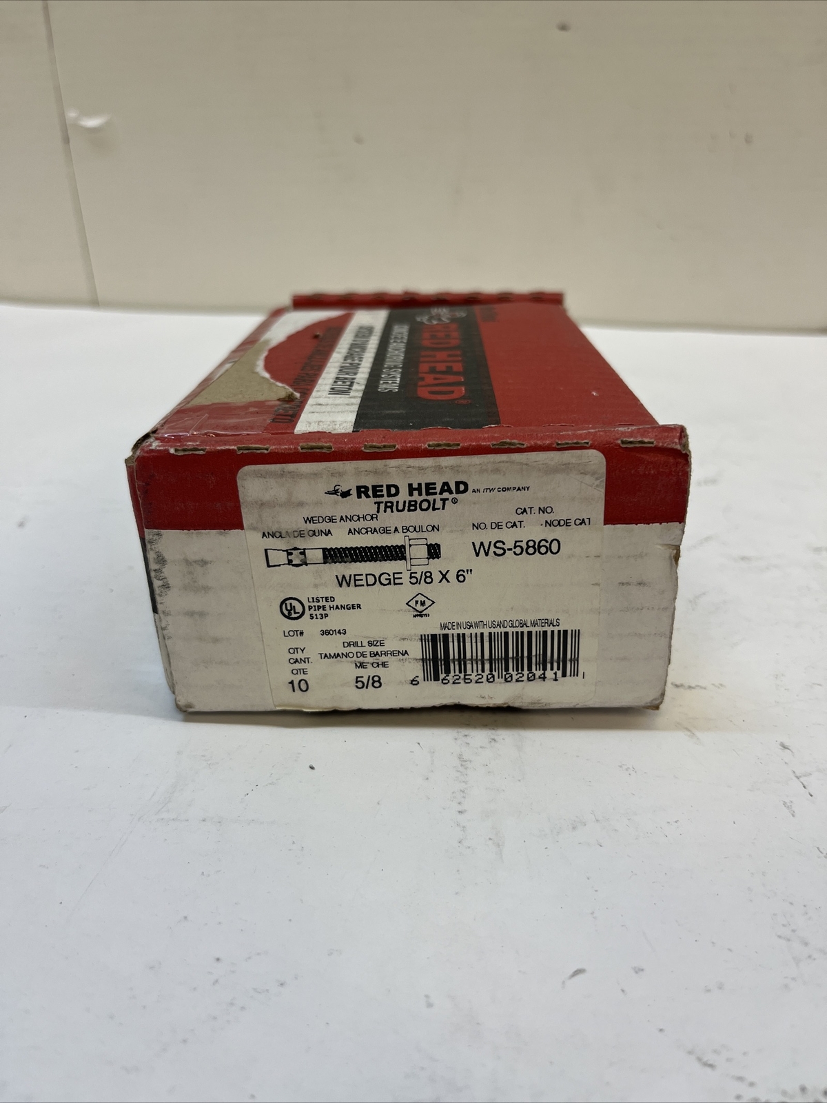 ITW RAMSET/RED HEAD-TRUBOLT WS-5860 WEDGE 5/8"x6" (10PC, NEW)