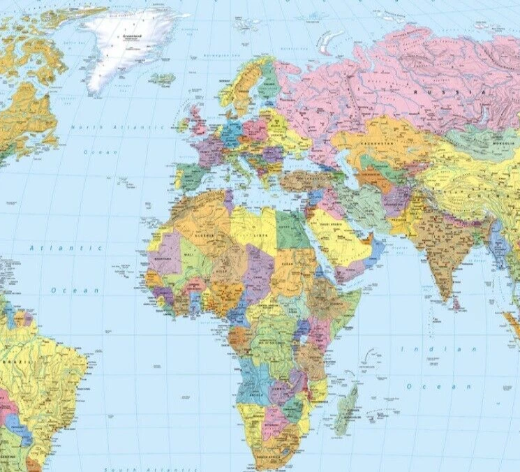 Карта мира обои настенная роспись в большом размере особенность стены деко без клея - Изображение 4 из 4