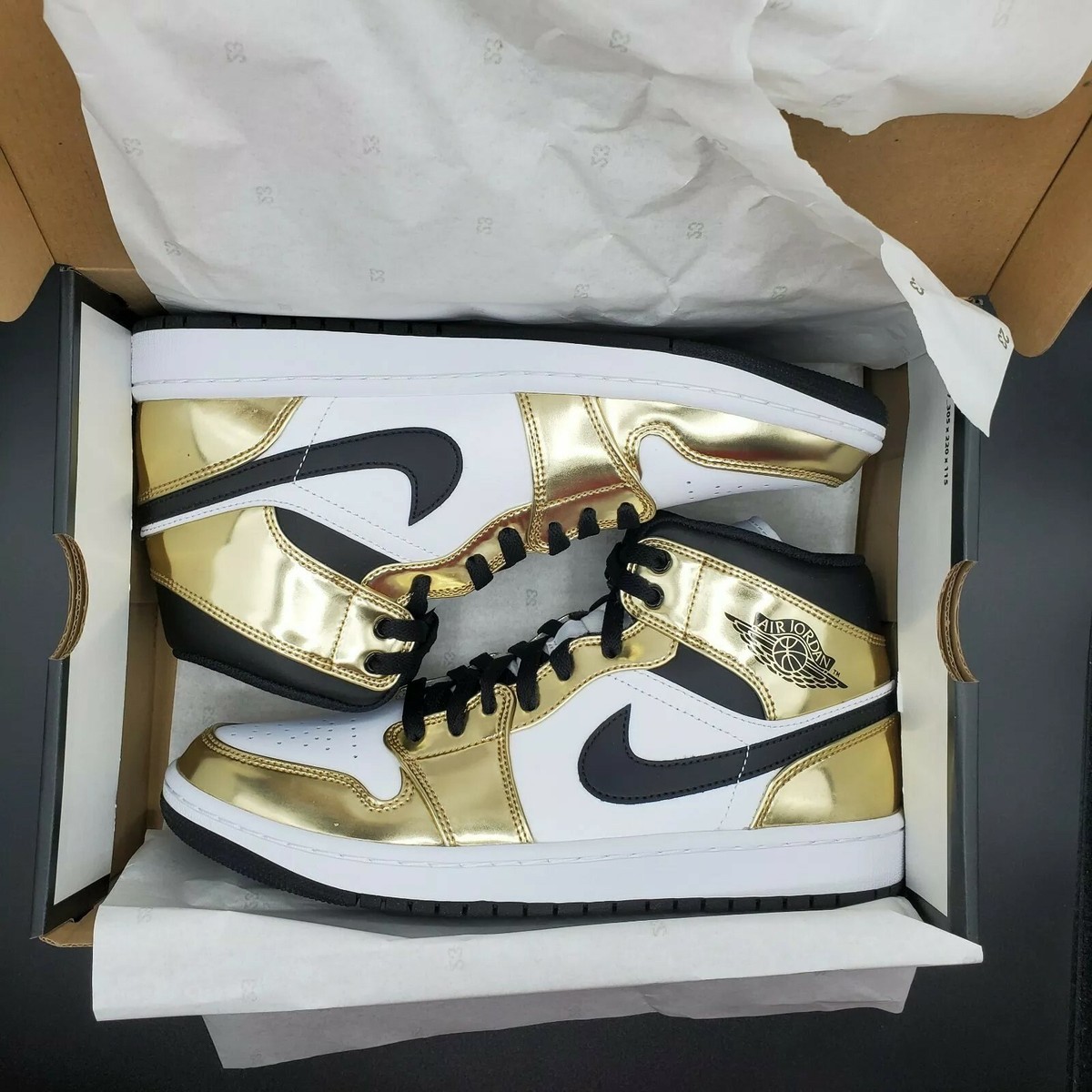 Nike Air Jordan 1 Mid SE Metallic Gold Men's Size 9.5 | DC1419-700