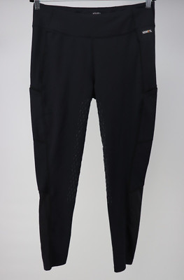 Kerrits Womens XL Coolcore Silicone Full Leg Riding Tech Tight Black Breeches