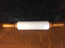 Antique 1921 Imperial Manufacturing Co 19" Milk Glass Rolling Pin Cambridge Ohio