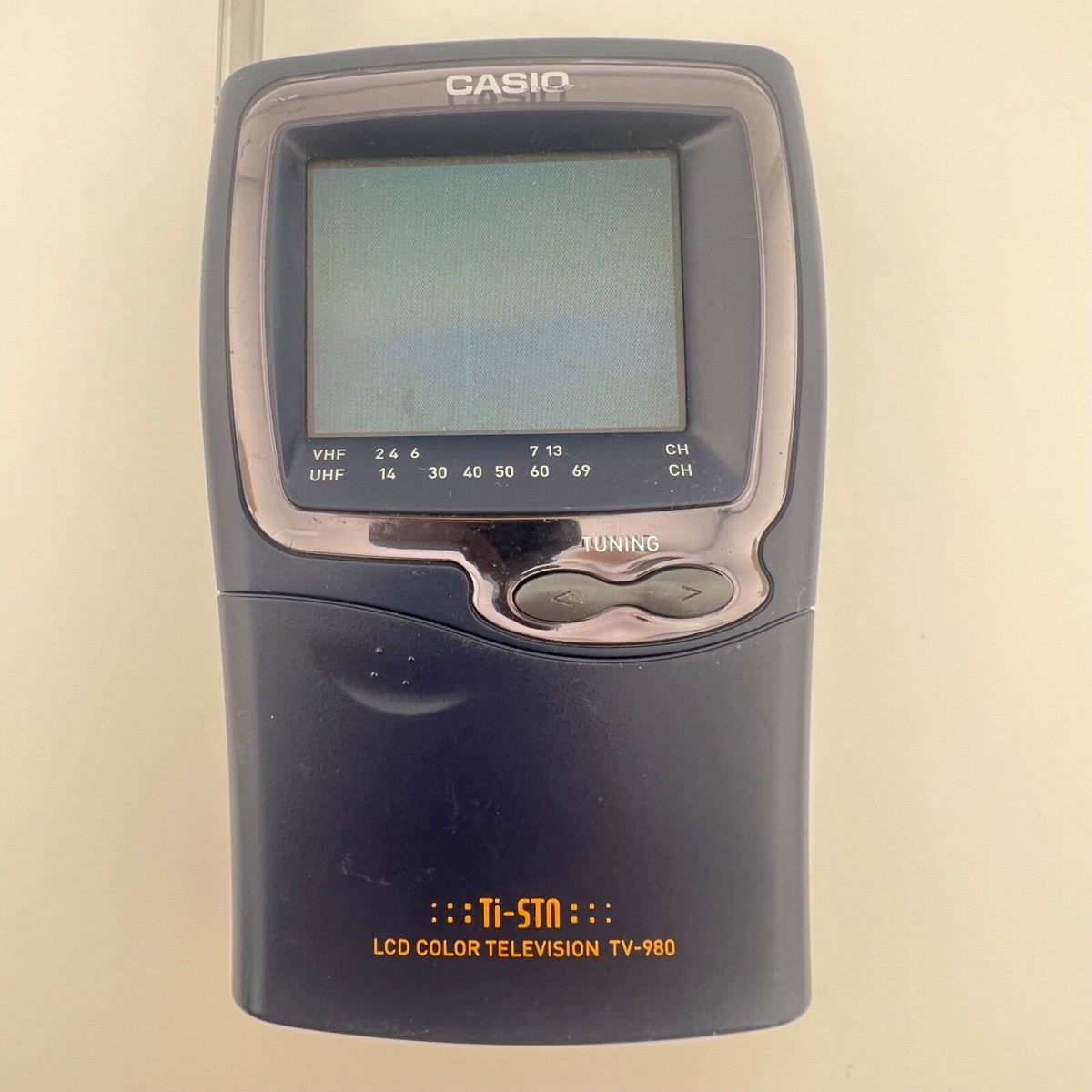 Vintage Casio Model TV-980B Portable LCD Color Television, Powers