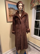New! 16/18 X-large 50" Long Real Brown Mink Swing Fur Coat 88" Hemline Sweep
