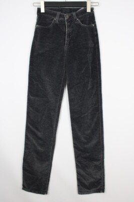 VERSACE JEANS COUTURE Charcoal Straight Velvet Trousers Pants 28 
