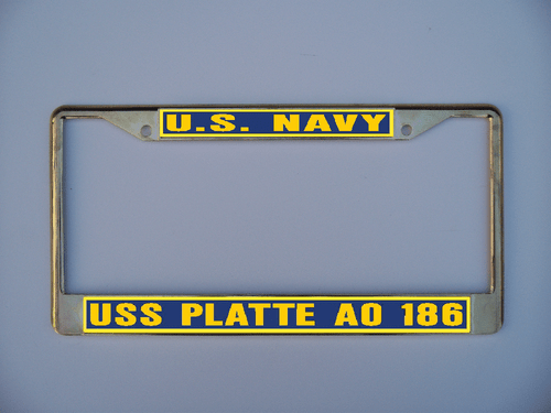 USS PLATTE AO 186 Nummernschildrahmen U S Navy Militär Auto-LKW-Motorrad  - Bild 5 von 11