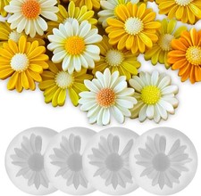 4PCS Daisy Flower Candle Molds for Candle Making, 3D Flower Resin Candle Soap Mo