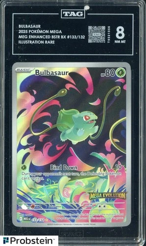 2025 Pokemon Mega Enhanced Booster  #133 Bulbasaur Illustration Rare TAG 8