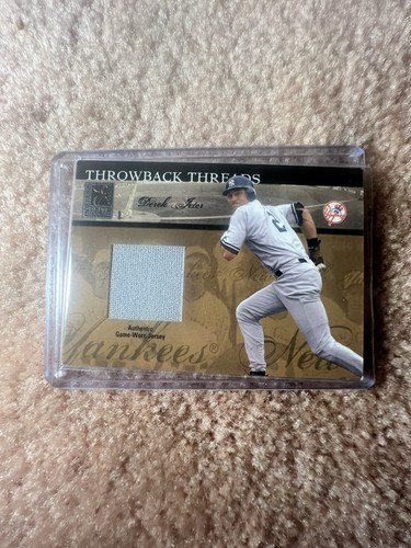 2004 Donruss Elite DEREK JETER GIAMBI #TT-24 ~ Throwback Threads Jersey /75 NYY - Picture 1 of 11
