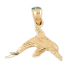 Dolphin Charm Pendant 14k Gold