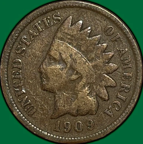 1909 Indian Head Cent Very Good VG Coin #34742