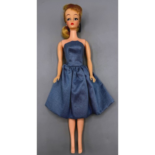 Vintage 1960 Ideal Mitzi Doll MCMLX Blonde Side Glance Blue Dress 12 Inch