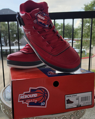 Ewing Athletics Orion Strap Rebound Red Grey White High Top Lace-Up Sneakers