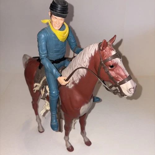 VTG Johnny West US Cavalry Soldier & Rolling Horse W/Accessories PREOWNED