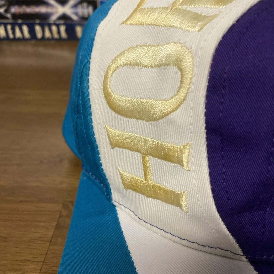 De colección Años 90 Charlotte Hornets Snapback Sombrero Vortex Remolino Raro Personalizado Oro Hechizo Foto 4 de 4
