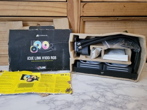 Corsair iCUE H100i RGB 240mm AIO CPU Cooler - with 2xRX120 RGB Fans - Computer