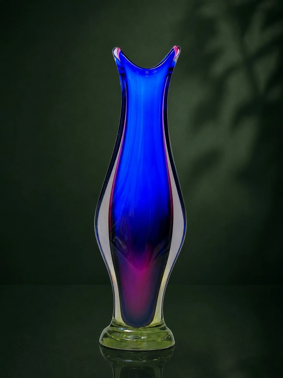 XXL Murano Sommerso Vase 63cm Archimede Seguso Mid Century Design 5.9kg Circa 1965
