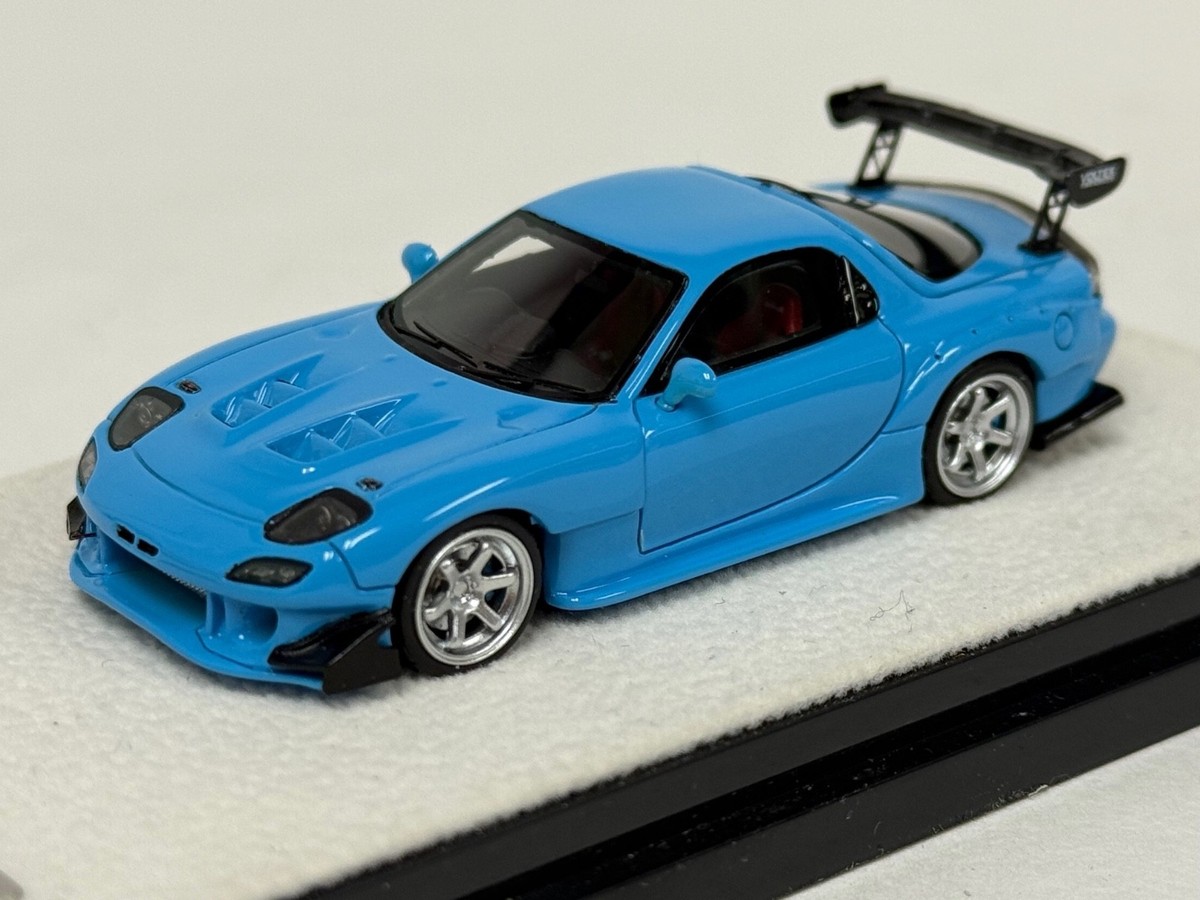 1/64 YM Model Mazda RX-7 in Baby Blue Limited to 299 Pieces Mix 1