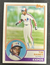 1983 Topps Tim Raines Baseball Card #595 Expos HOF OF VG Blue Dot O/C