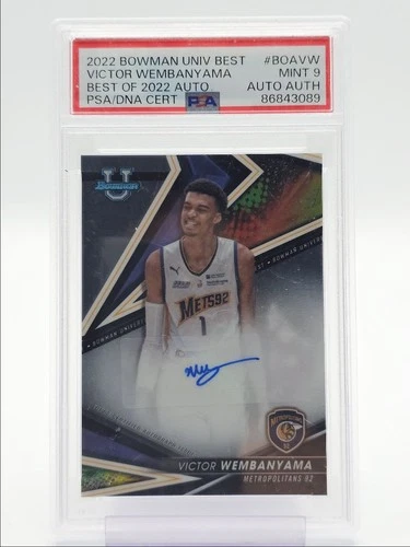 VICTOR WEMBANYAMA 2022-23 BOWMAN U BEST OF 2022 AUTOGRAPH AUTO PSA 9 Q4402