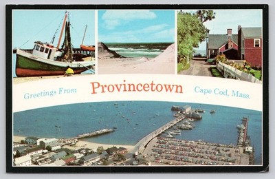 Vintage Provincetown Cape Cod Mass Photochrome Postcard by Bromley 1984