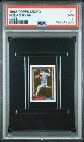 1992 Topps Micro Baseball Nolan Ryan Gold #1 Texas Rangers PSA 7