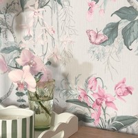 Belgravia 2163 Suki Rosa Creme Florale Strukturierte Tapete Elegante Dekoration