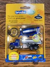 Bruder Toys 1:128 Mini Mack Dump Truck / Cement Mixer Keychain Kit