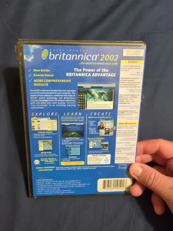 Encyclopedia Britannica 2002 Pc Home & Office CD DVD 2 Data Disc Set USED - Image 2 of 4