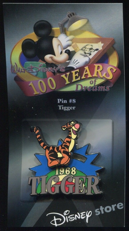 HTF LE Disney pin 100 Years of Dreams #8 Tigger 1968 Slider Bounces Side to Side