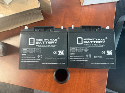 2 MIGHTY MAX BATTERY ML18-12 12VOLT 18AMP