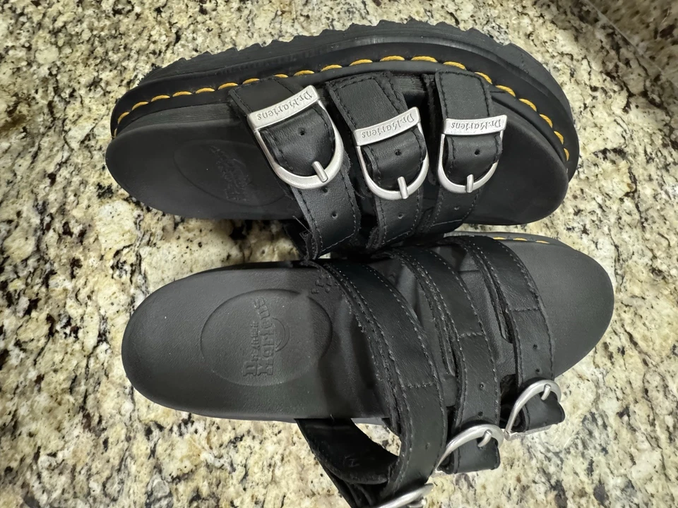 Dr Martens Negro Hydro Blaire Slide 3 Hebilla Correa Mujer’s Talla 6 Foto 4 de 4