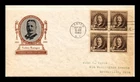 DR JIM STAMPS US COVER FREDERIC REMINGTON FAMOUS AMERICANS FDC BLOCK OF 4 IOOR