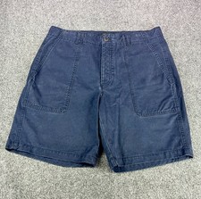 Banana Republic Utility Shorts Mens 34 Navy Blue Cotton Twill Heritage Chino