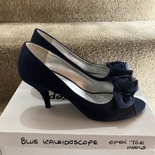 Ladies Womens Kaleidoscope Royal / Navy Blue Heels Shoes Size 8 ~ Style 25K435