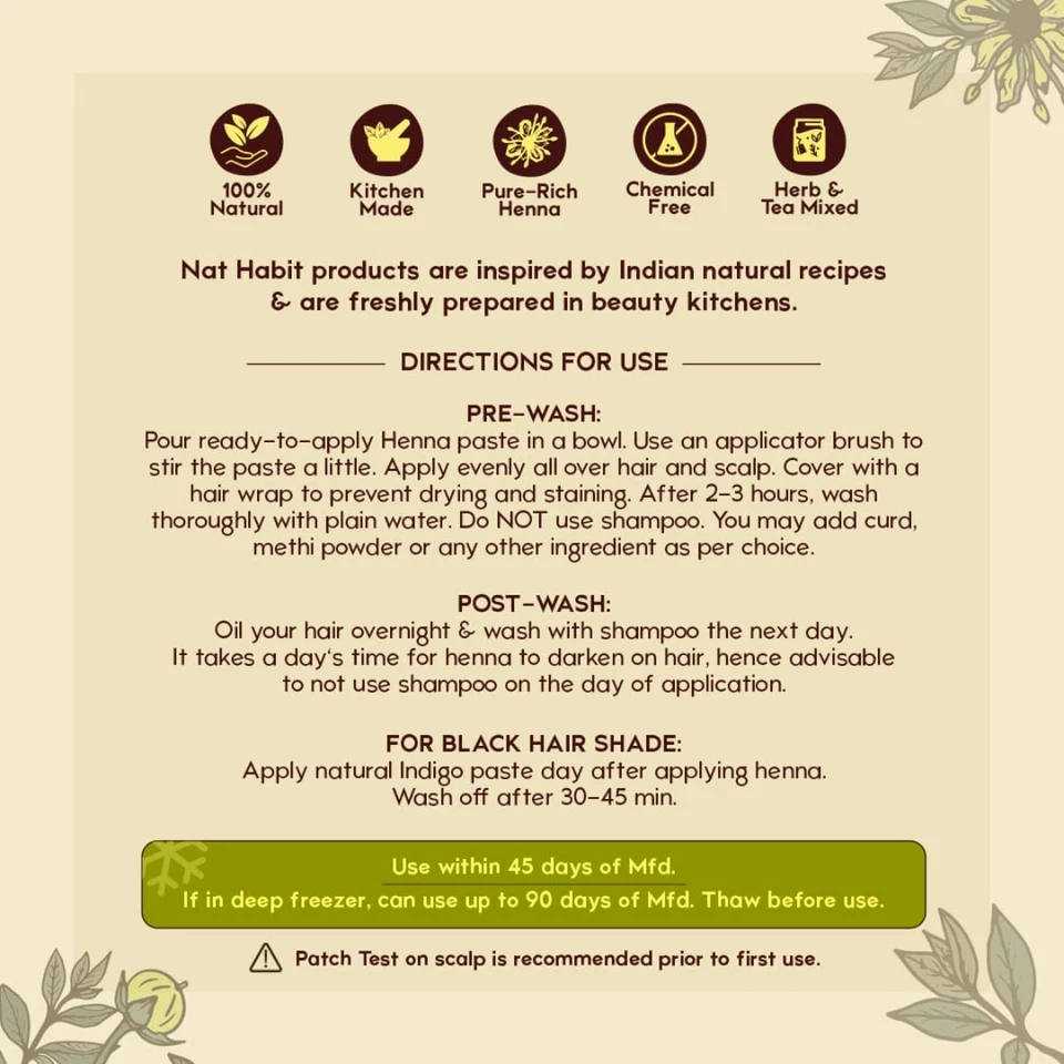 Nat Habit - 新鲜即用海娜膏,预浸在红茶和草药中 — 第 4/4 张图片