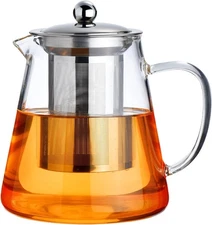 Ergonomic 550ml Glass Teapot with Infuser - Perfect for Loose Leaf and Travel