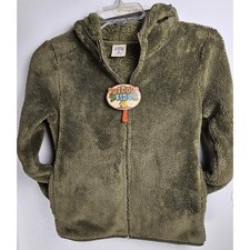 Outdoor Kids Olive Green Fleece Hooded Jacket Youth Size Medium