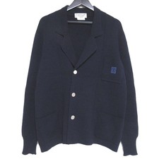 GIVENCHY Vintage Logo Button 3B Knit Jacket Size 5 Dark Navy mens USED