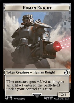 Human Knight // Copy | MTG Fallout Tokens | Non Foil | NM