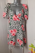 Boohoo A Line Floral Dress, Ladies Size 14, Elasticated Shoulders, BNWT