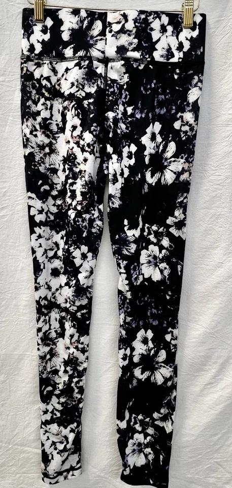 Roxy Leggings Womens Small Blue White Floral Print Low Rise Stretch Cotton - Image 2 of 4