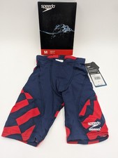 Speedo Boys Youth Size 22 Endurance Vortex Maze Jammer Swim Suit Red/White/Blue