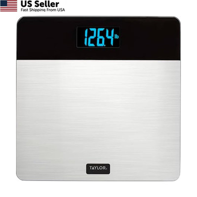 Taylor Digital Bathroom Scale for Body Weight, 400 lb Capacity, Black